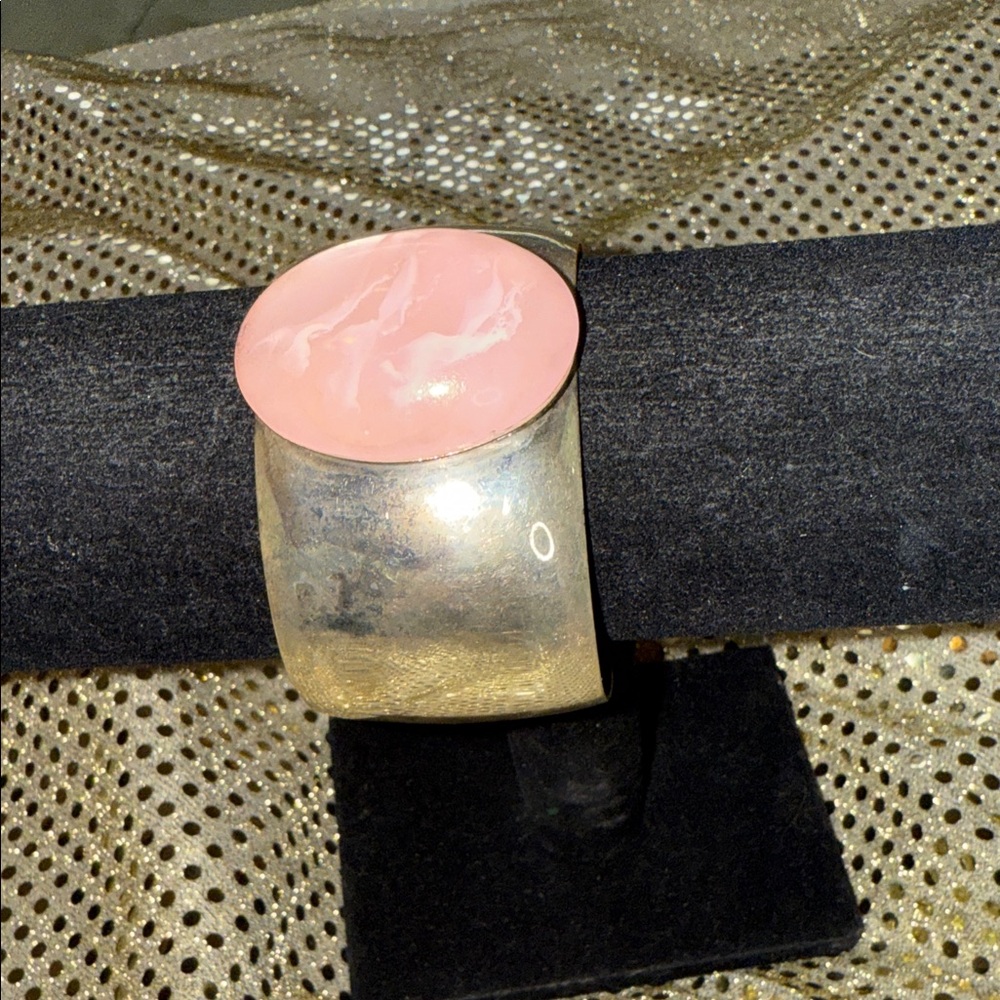 Elegant Silver and Pink Women's Bracelet